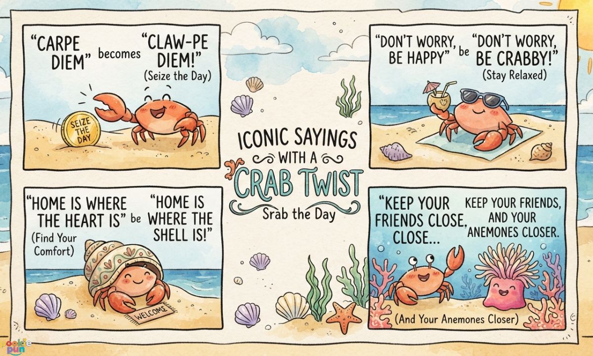 Iconic Sayings with a Crab Twist