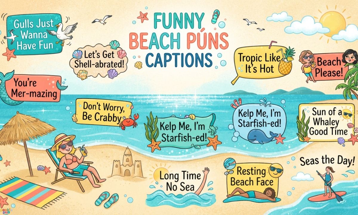 Funny Beach Puns Captions