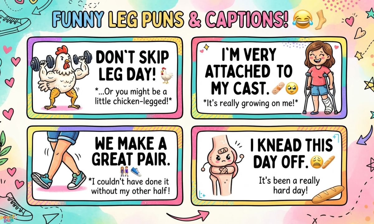 Funny Leg Puns Captions