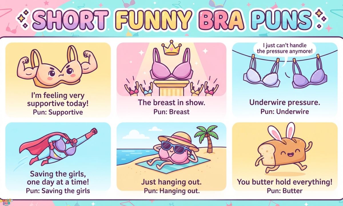 Short Funny Bra Puns