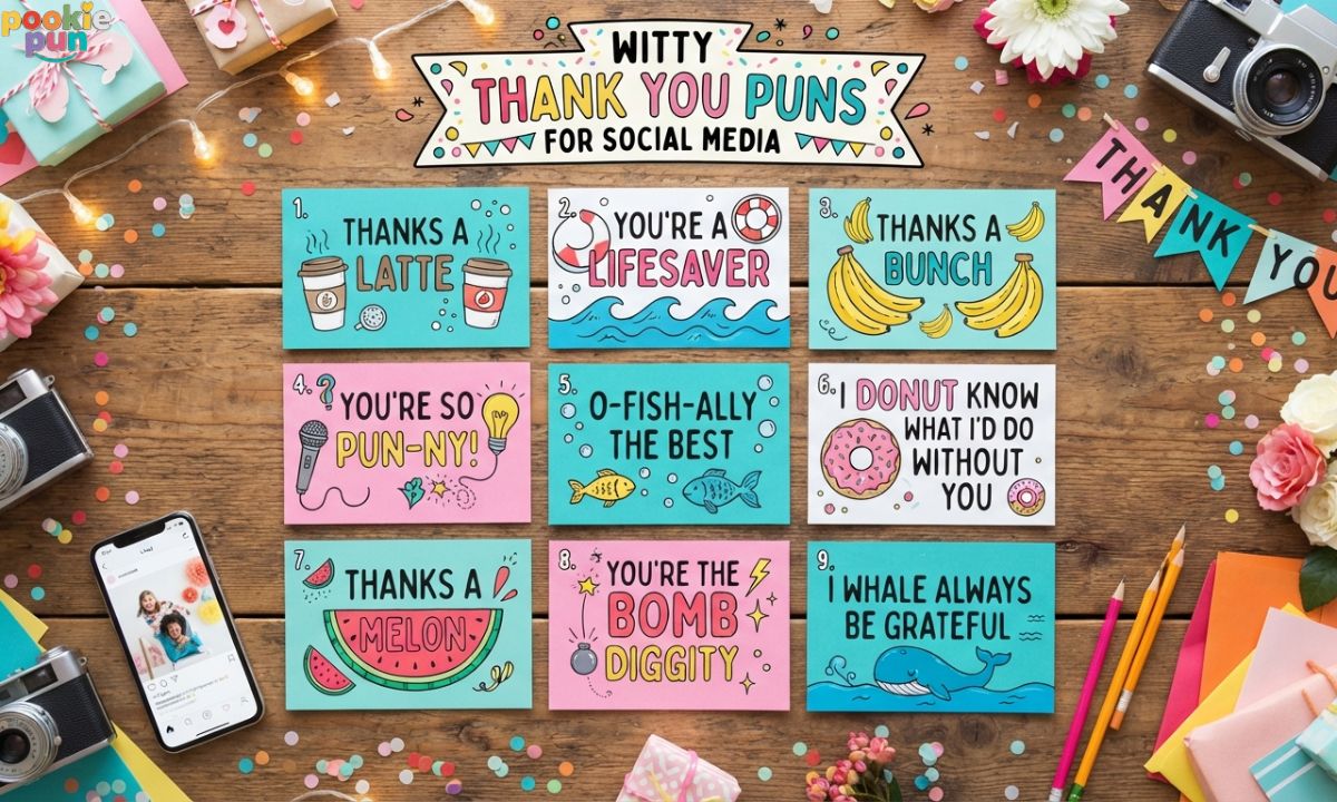 Witty Thank You Puns for Social Media