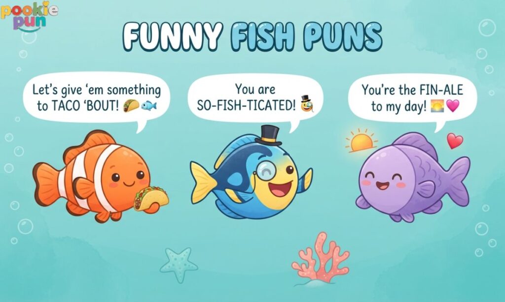 Funny fish puns captions